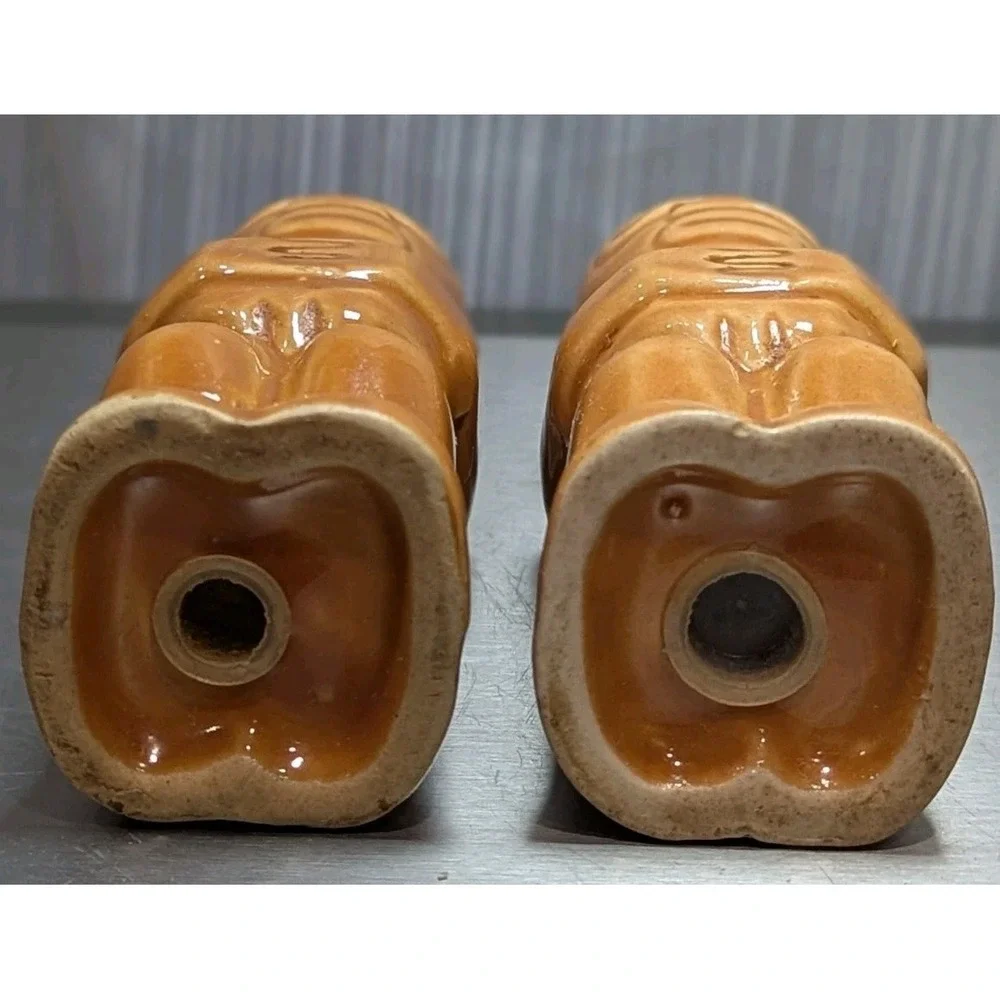 Trader Vics Vintage Pair Of Tiki Polynesian Native Statues Salt & Pepper Shakers